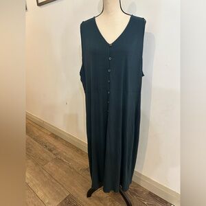 Old Navy Ribbed T-shirt style Teal Sleeveless Button-Down Maxi Dress 3X